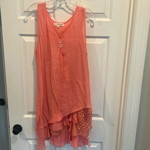 🏖️Coral 2 piece summer dress